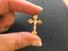 10K SOLID YELLOW GOLD CROSS CRUCIFIX PENDANT 1.4 GRAMS 1 INCH TALL