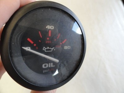 #ad TELEFLEX OIL PRESSURE GAUGE BLACK FACE amp; BEZEL 780002PMNB MARINE BOAT $9.98