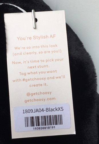 Womens Black Coat Vegan Leather Sz 0 XS Collar Cuffs Belt Faux Fur Lining Choosy - Picture 8 of 12