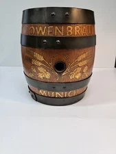 Lowenbrau Beer Wooden Keg Barrel Munich Germany Painted Octoberfest Man Cave Bar