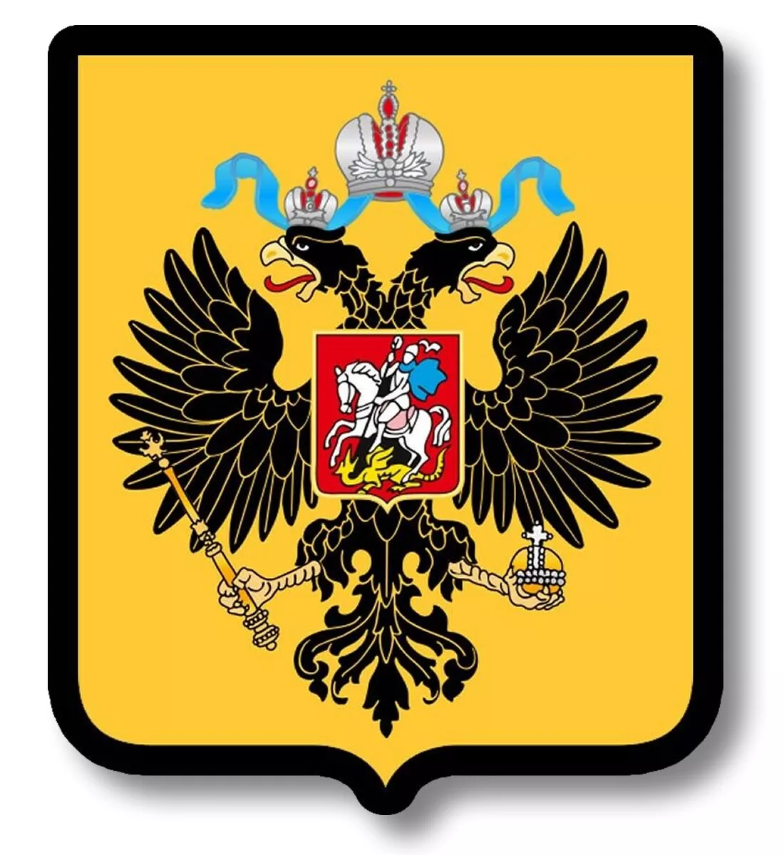 [4x] 3cm x 8cm Russian Flag Coat of Arms Sticker