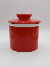 Butter Bell Keep Sweese Ceramic Red and White 4in