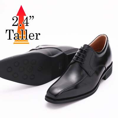 Men's Elevator Shoes Height Increasing Derby Lace Up Genuine Soft  Leather