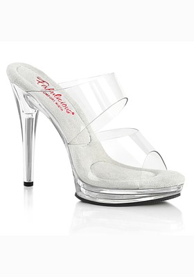 Pleaser Fabulicious GLORY-502 5 Inch Heel, 3/4 Inch Platform Two Band Slide