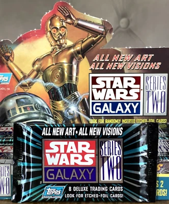 1994 TOPPS STAR WARS GALAXY (Series 2) PACK 8 Cards LUCASFILM© R2-D2 C-3PO OVP!! - Bild 1 von 4