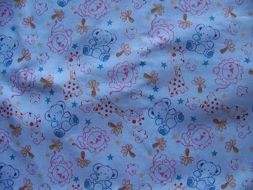 Coupon De Tissu Motifs Enfantins 53x130 Cm - Coton, Patchwork, Fantaisie, Fait En France