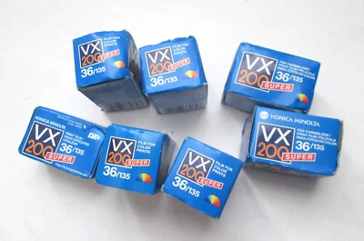 Lot 7 x Konica VX 200 SUPER 36/135 35mm Color Print Film Exp. 2007 Sealed In Box - Bild 1 von 2