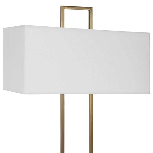 Uttermost Column Metal Steel and Marble Table Lamp in Brass/Gold/White - Picture 5 of 7
