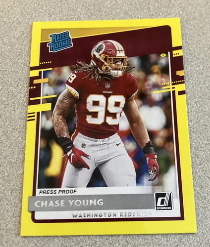 2020 Panini Donruss Rated Rookie Yellow Press Proof #316 Chase Young