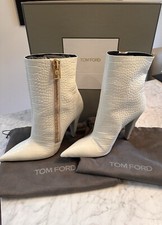 Tom Ford Croc-Effect White Booties Size 11 (R...
