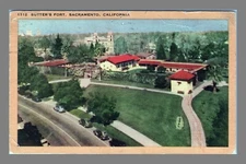 Postcard Linen Sutters Fort Sacramento California