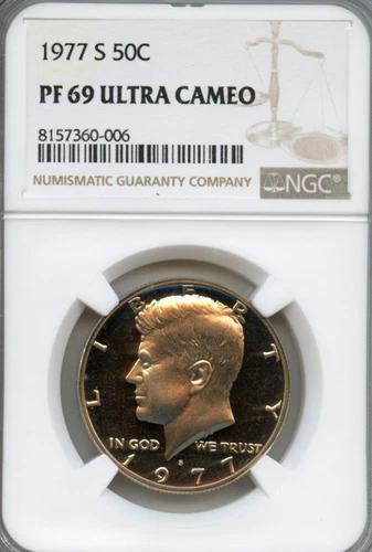 NGC - Kennedy Half Dollar - 50c - 1977 S - PF-69 - ULTRA CAMEO