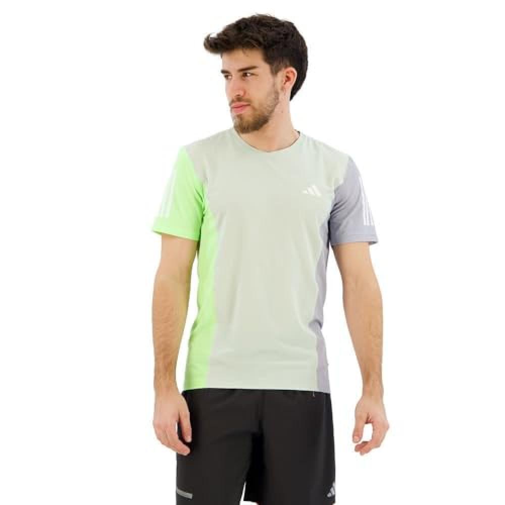 (TG. S) adidas Maglietta da Uomo Own The Run Colorblock - NUOVO