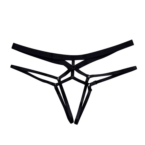 Women Lingerie Erotic Crotchless Sexy Panties High Elastic Bandage Hollow Out - Picture 10 of 12