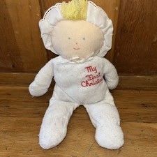 Vintage Eden Toys My First Christmas Terry Cloth Plush Stuffed Doll