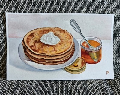 Watercolor painting ''sweet pancakes'' watercolor painting ''sweet pancakes''