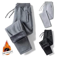 Men Warm Jogging Pants Winter Thick Fleece Lined Trousers Joggers Sporthose ^M