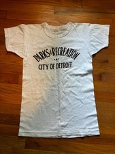 VINTAGE ORIGINAL 1940'S CITY OF DETROIT PARKS & RECREATION T SHIRT 100% COTTON