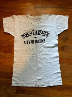 T SHIRT VINTAGE ORIGINALE ANNI 40 CITTÀ DI DETROIT PARCHI E RICREAZIONE 100% COTONE