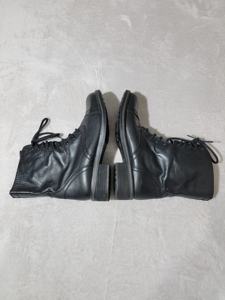 Steve Madden Botas de Combate Mujer 10M Troopa 2.0 Cuero Negro Motociclista Cremallera/Encaje Foto 4 de 4