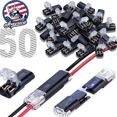 50PCS Double Wire Plug in Connector with Locking Buckle, Locking Easy to Use