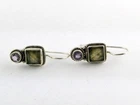 Silpada Sterling Silver Labradorite and Amethyst Hook Earrings 925 1.25 Inches