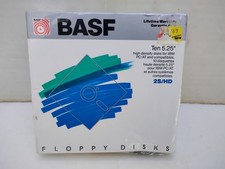BASF 10 Floppy Disks 2S/HD 5.25" Diskettes Vintage Made in Japan IBM compatible