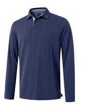 Mens Casual Polo Shirts Long Sleeve Business Classic Fit Performance Polo Collar