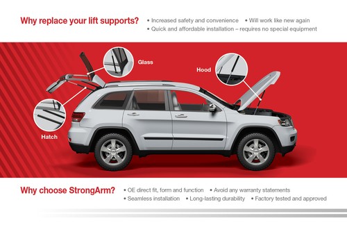 Qty 4 Jeep Grand Cherokee 1994 to 1998 Lift Supports 2 ea Window, Liftgate - Picture 2 of 2