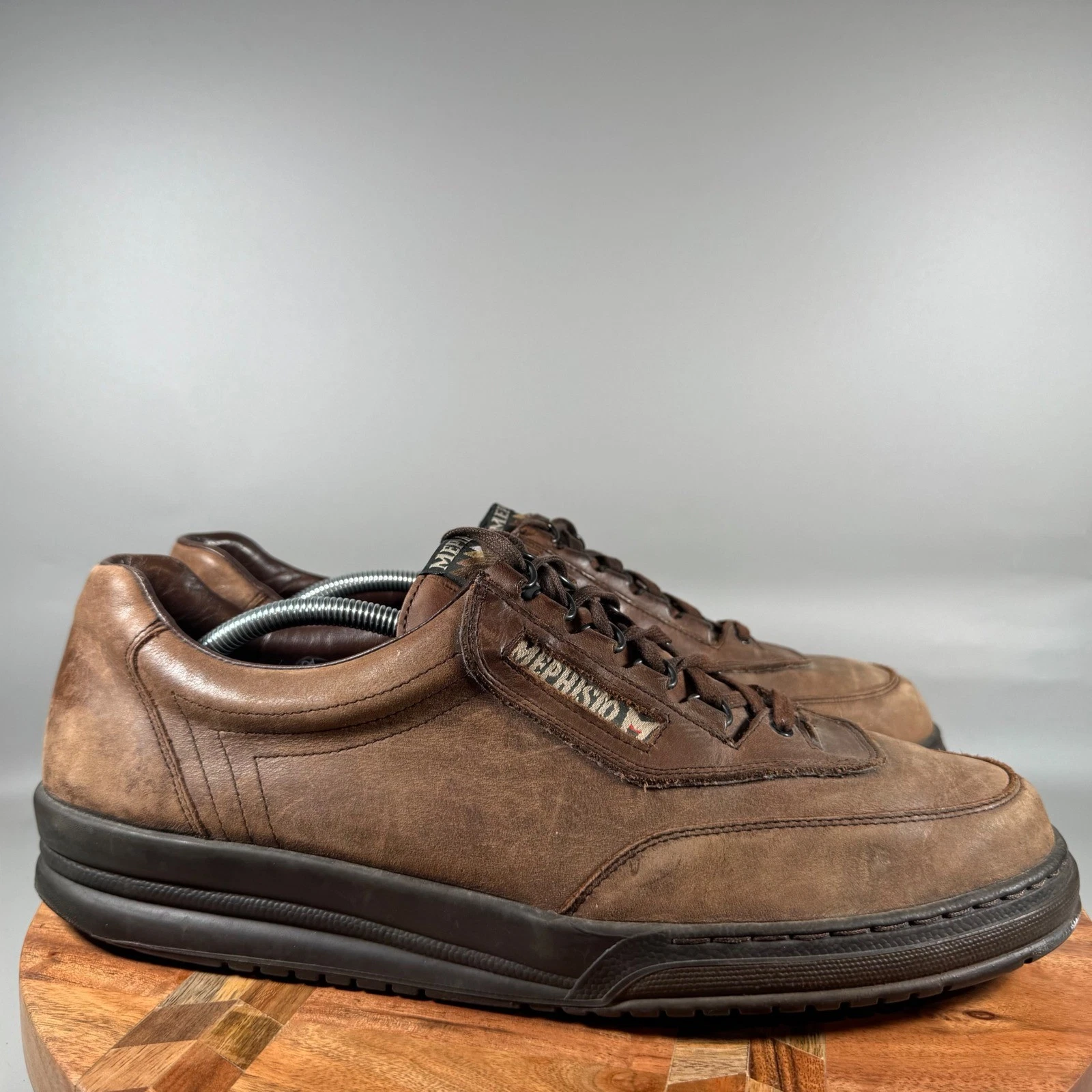 Mephisto Match Mens Brown Leather Walking Shoes Sneakers US 13 EUR 12.5 France