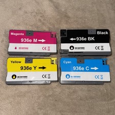 936e Ink Cartridge Replacements - Black Cyan Magenta Yellow for HP - Sealed