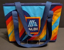 Aldi Collapsible Sturdy Box Tote NEW With Tags Swirl Lines Design, 11x14x10