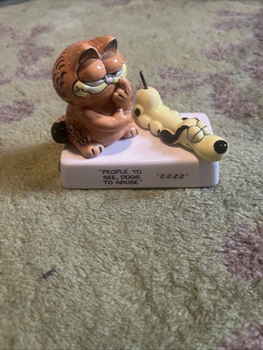 Garfield und Odie Enesco Briefbeschwerer Figur Vintage