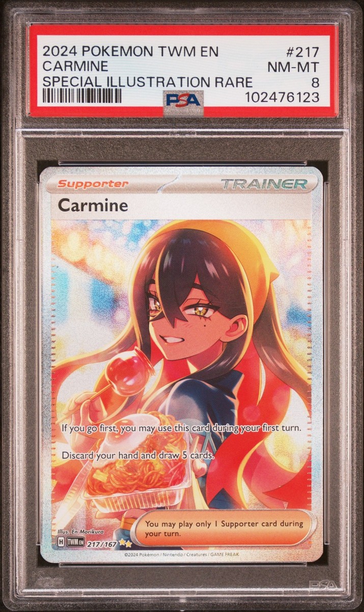 2024 Pokemon TCG Carmine #217/167 Special Illustration Rare PSA 8