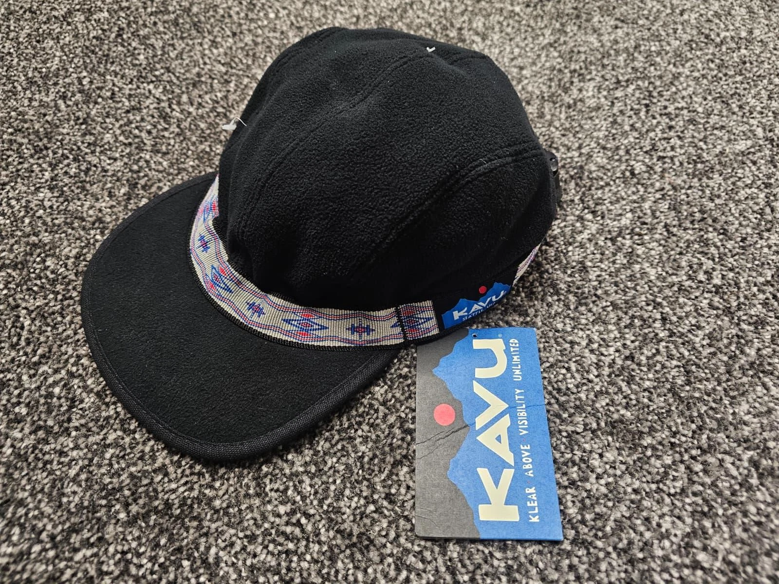 KAVU Aztec Geo Fleece Strap Cap/Hat - One Size/M/Medium Hike Travel Spring