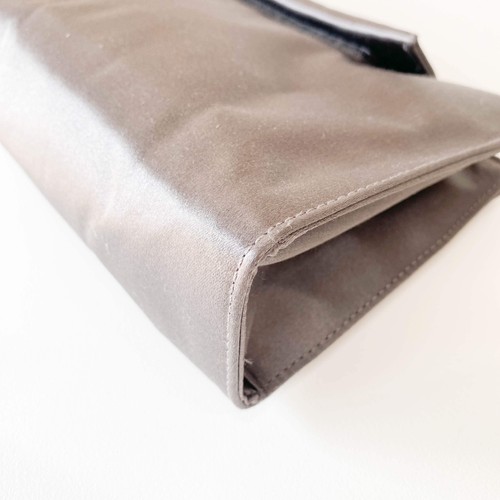 PRADA Satin Metallic Grey Clutch Bag - Picture 12 of 16