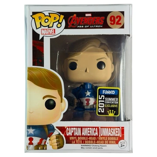 Funko Pop Captain America Unmasked #92 SDCC Exclusive Marvel Vaulted VHTF