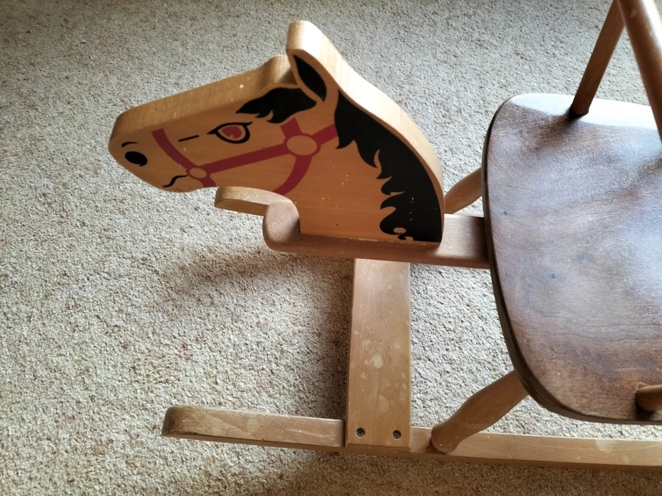 Traditional Wooden Rocking Horse -Used - Image 2 of 3