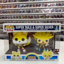 Funko Pop Games Sonic the Hedgehog Super Tails y Silver GameStop paquete de 2 figuras