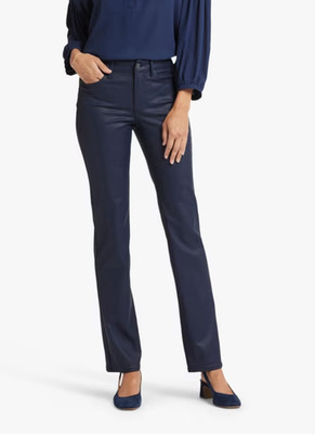 BNWT NYDJ Marilyn Lift Tuck Straight Leg Coated Jeans Sz UK 18 Starless Blue