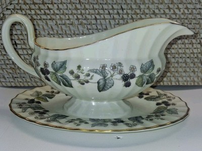 Royal Worcester China - Lavinia White - Gravy Boat with Attached Underplate