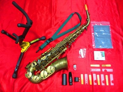 Maxtone Alto Saxophone Antique Brushed Satin Luxurious Carving OJ Custom Good