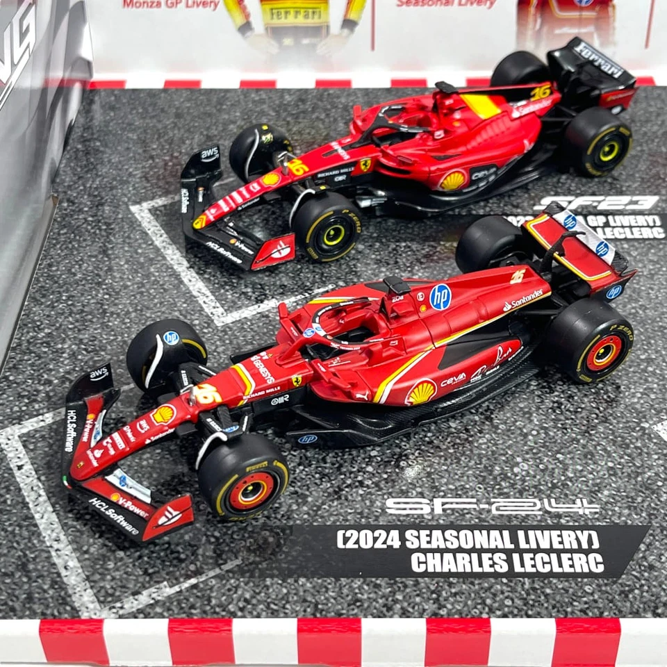 Set Modellini F1 BBurago 1/43 Ferrari SF-23 Monza 2023 Livery, SF-24 Seasonal... - Immagine 2 di 4