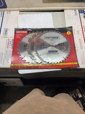 3pc Sears Craftsman USA Nos 10  Saw Blades 29285 Carbide Table 