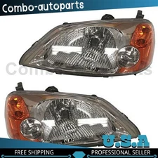 Left Right Headlight Assembly TYC for 2001-2003 Honda Civic