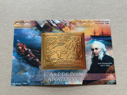Stamps Ships Aivazovsky Foil Bronze 6 sheets perforated NEW 2023 year - Picture 5 of 6