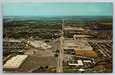 Vintage Postcard FL Bradenton Cortez Shopping Area Aerial View -3860