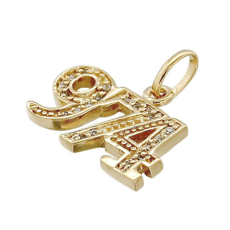 Pendentif Réunion 974 en Plaqué Or 18 Carats et Zirconium pour Femme
