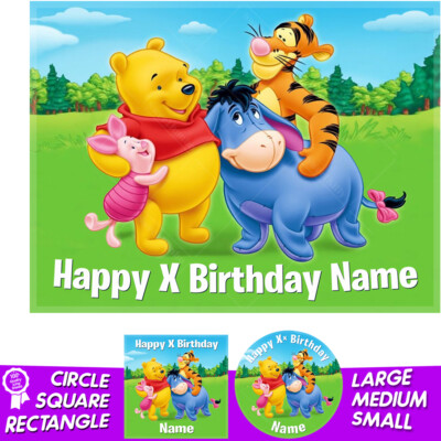 Winnie Puuh Tortenaufleger personalisiert Zuckerguss - 4 Größen inkl. Costco