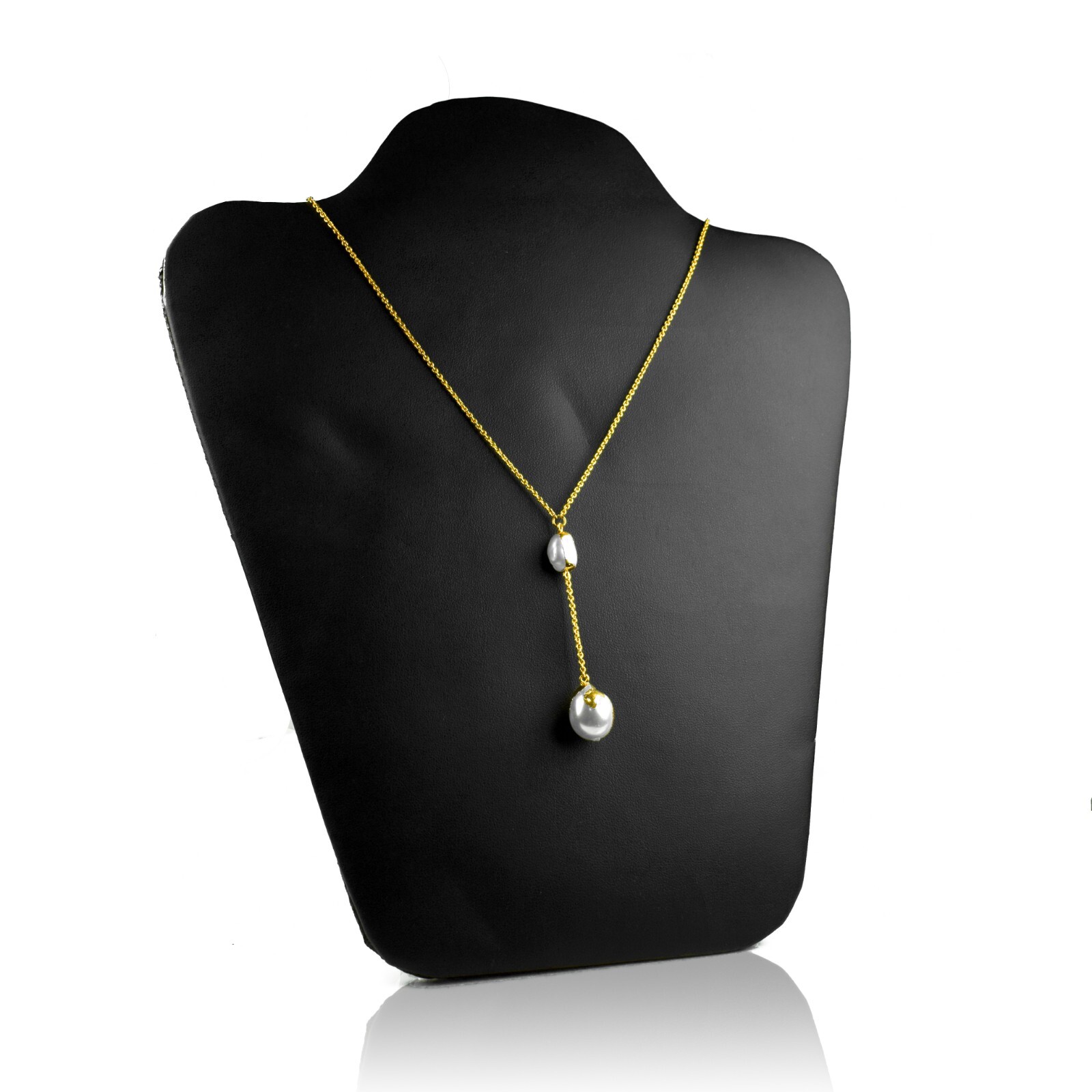 Gold Plated Natural White Pearl Chain Necklace Wedding Gifts Fashion Jewelry